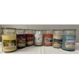 7 new Pacific Wax Company Candle Glass Jars all different scents including Sugar Plum Pudding etc