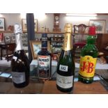 4 bottles including Lambs Navy Rum, J7B Scotch Whiskey, Nicolas Feuillatte champagne and prosecco.