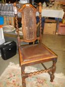 A 19th century oak hall chair. COLLECT ONLY.