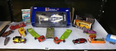 A quantity of play worn die cast vehicles & some boxed items - A Jaques Villeneuve Grand Prix car