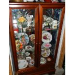 A mahogany two door glazed cabinet. COLLECT ONLY.