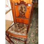 An Edwardian bedroom chair. COLLECT ONLY.