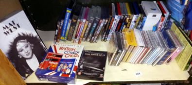 A quantity of DVD's (some being box sets) & a quantity of CD's (1 shelf)