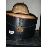A vintage hat box.