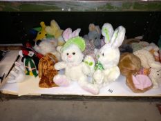 A shelf of cuddly toys