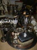 A mixed lot of silver plate.