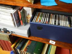 A shelf of assorted CD's.