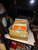 A quantity of 45 rpm records & Star Wars & Holst the Planets LP's