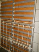 A metal bedstead with slatted base, COLLECT ONLY.