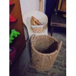 A bedroom chair, linen basket etc., COLLECT ONLY.