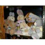 A mixed lot of soft toys.