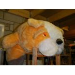 A large dog soft toy.