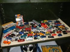 A mixed lot of playworn die cast and plastic vehicles including Lima, Wiking, Matchbox etc.,