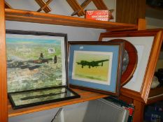 A mixed lot of pictures including Lancaster bomber.