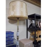An ornate standard lamp with shade. COLLECT ONLY.