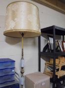 An ornate standard lamp with shade. COLLECT ONLY.