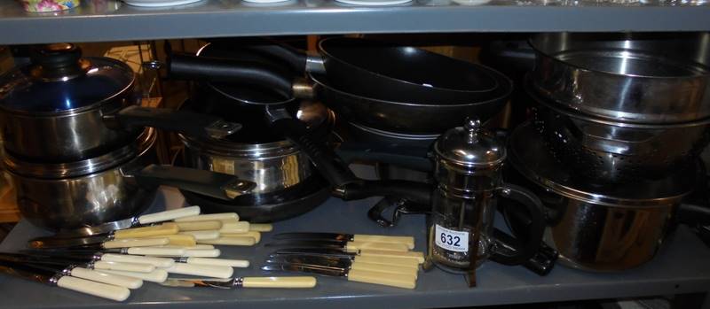 A good lot of stainless steel pots and pans etc., COLLECT ONLY.