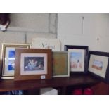 A quantity of framed and glazed prints.