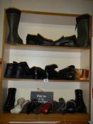 Three shelves of assorted shoes. COLLECT ONLY.