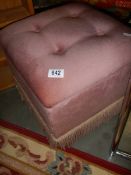 A pink dralon pouffe with storage COLLECT ONLY.