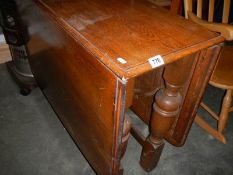 An oak gate leg table, COLLECT ONLY.