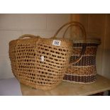 Two vintage shopping baskets.