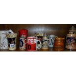 A mixed lot of tankards, beer steins, mugs etc.,