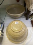 A large stoneware Mason & Cash mixing bowl & 1 other