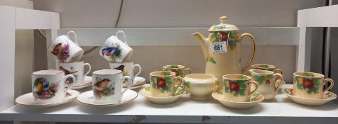 A quantity of Royal Worcester 'Best loved birds' coffee cans & saucers & a Royal Doulton coffee set