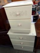 2 white finished bedroom chest of drawers