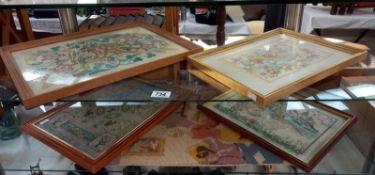 A selection of tapestries, 4 framed, in various sizes