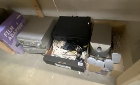 A Sony MHC-W25, Sony DXA-WZ5 mini Hi-Fi compact system & CD recorder, also a box of leads, mini