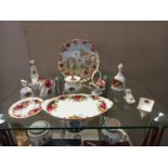A quantity of Royal Albert Country Rose ornaments etc