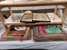 A quantity of ephemera including Lincolnshire maps, prints, early 20th century cage bird magazines &
