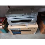 A boxed Onkyo AV receiver/ampli-tuner, audio, video TX - SR313, Akai AM-U stereo integrated