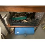 A good quantity of miscellaneous old hand tools including H/D metal tool box