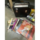 A case of LP vinyl records including Billy Connolly, John Lennon & Richard Digence etc.