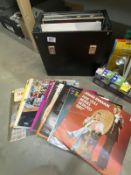 A case of LP vinyl records including Billy Connolly, John Lennon & Richard Digence etc.
