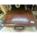 A vintage leather suitcase