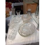 A quantity of glassware including posy bowl