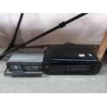 A Denon audio cassette player, Crown radio & TV, Toshiba DVD player
