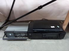 A Denon audio cassette player, Crown radio & TV, Toshiba DVD player