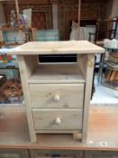 A pine bedside chest of drawers 43cm x 40cm x 62cm high
