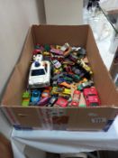 A box of play worn mainly Matchbox die cast cars