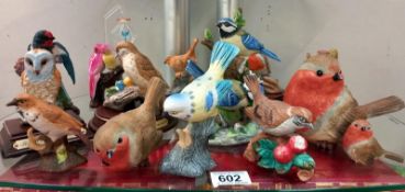 A quantity of bird figures including Royal Doulton 1 a/f
