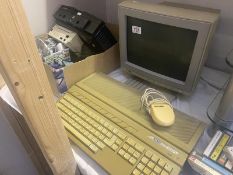 A vintage Atari 1040ST with monitor & Xbox & Sega Dreamcast & a quantity of hand controllers