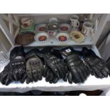 A selection of used motorcycle gloves, size L and XL