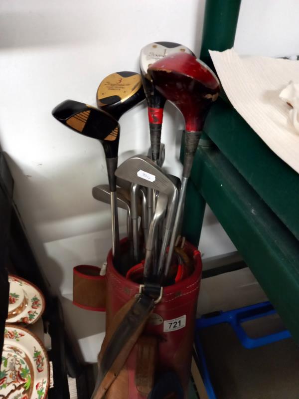 A vintage golf bag and clubs, - Image 2 of 2