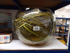 A large glass bowl with internal floral display, COLLECT ONLY.