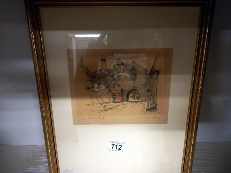 Three gilt framed coloured engravings including Peter Pan. - Image 3 of 4